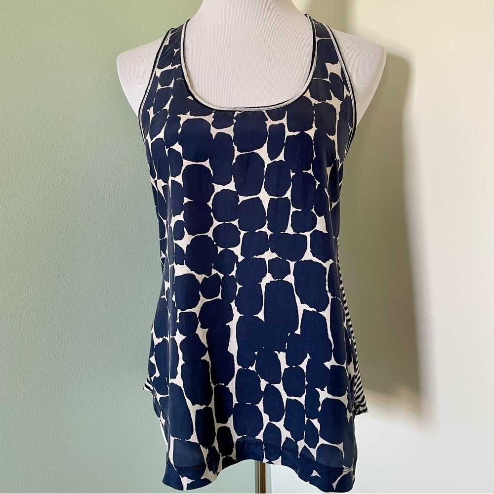 Banana Republic Silk Sleeveless Women’s Tank Top Blue/White Size S